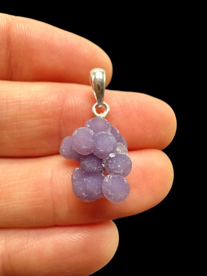 Silver grape chalcedony pendant