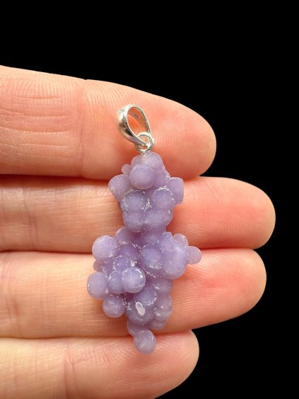 Silver grape chalcedony pendant