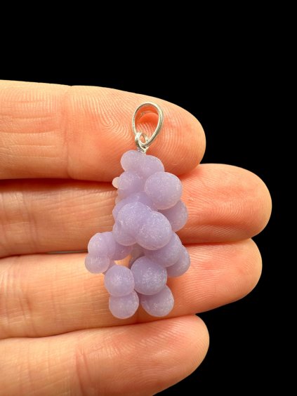 Silver grape chalcedony pendant