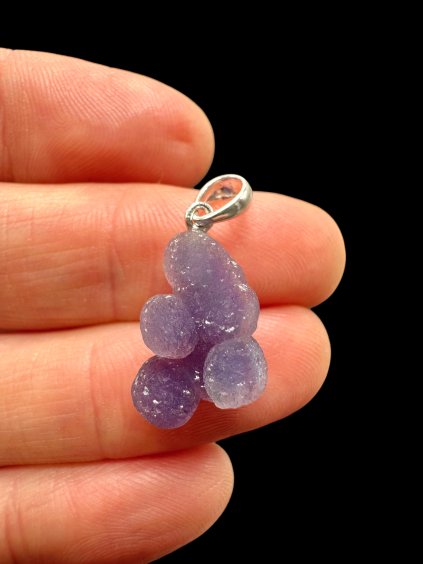 Silver grape chalcedony pendant