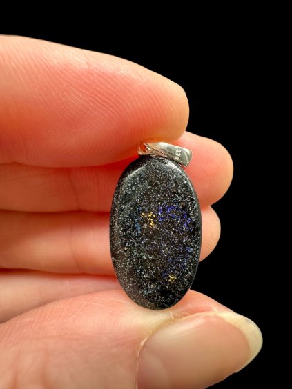Silver pendant from Australian opal