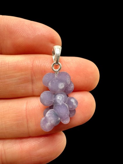 Silver grape chalcedony pendant
