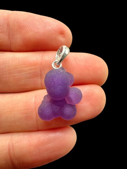 Silver grape chalcedony pendant
