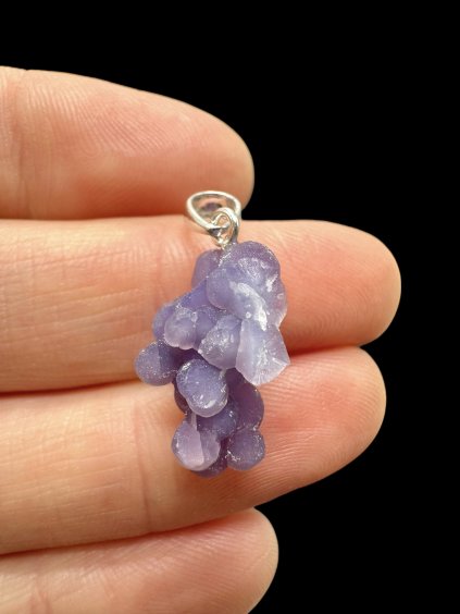 Silver grape chalcedony pendant