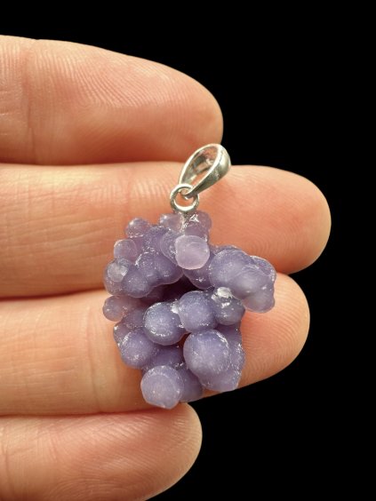 Silver grape chalcedony pendant
