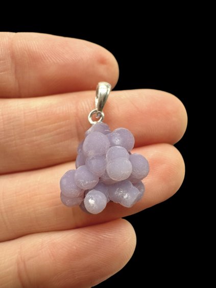 Silver grape chalcedony pendant