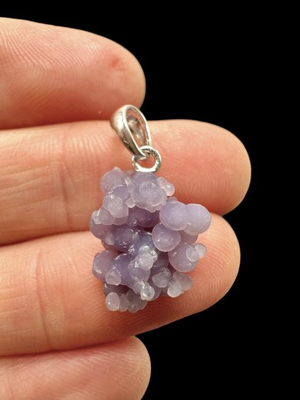 Silver grape chalcedony pendant