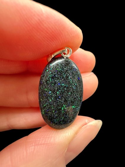 Silver pendant from Australian opal