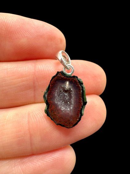 Silber Anhänger aus Tabasco-Achat-Geode