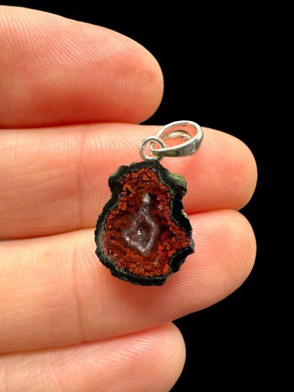 Silber Anhänger aus Tabasco-Achat-Geode