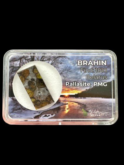 Meteorit Pallasit Brahin 2,6g – Extra kvalita – Bělorusko