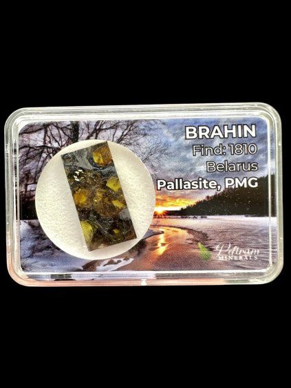 Meteorit Pallasit Brahin 2,7g – Extra kvalita – Bělorusko