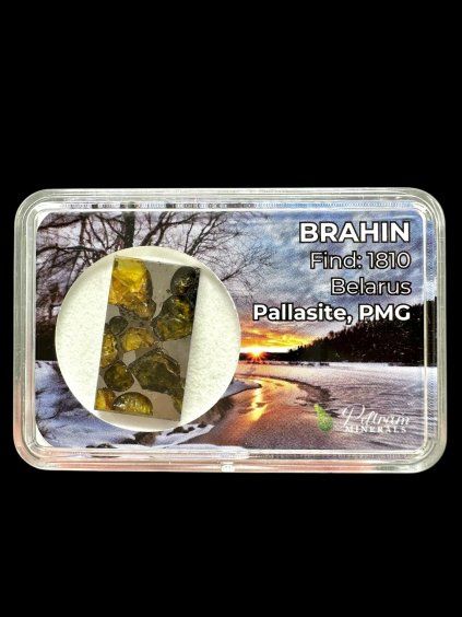 Meteorit Pallasit Brahin 2,9g – Extra kvalita – Bělorusko