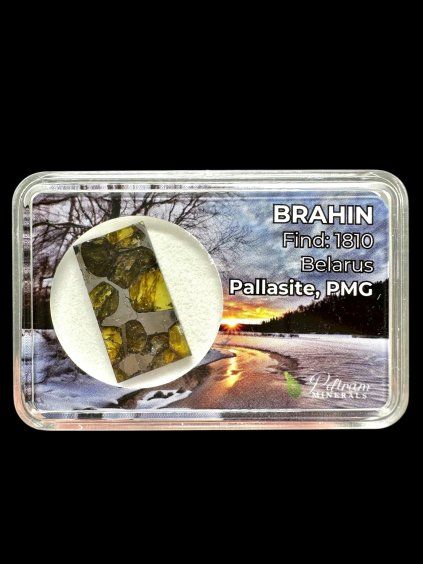 Meteorit Pallasit Brahin 2,9g – Extra kvalita – Bělorusko
