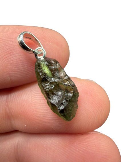 Silver moldavite pendant 1g