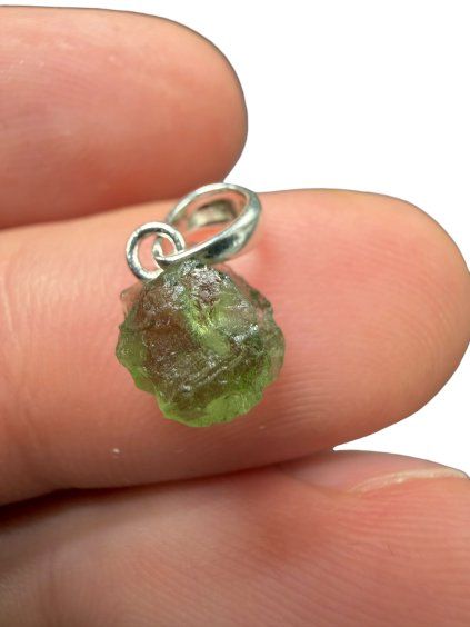 Silber Moldavit Anhänger 0,5g