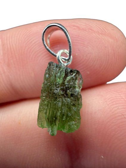 Silber Moldavit Anhänger 0,8g