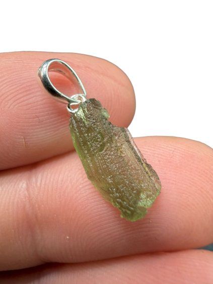 Silber Moldavit Anhänger 0,6g