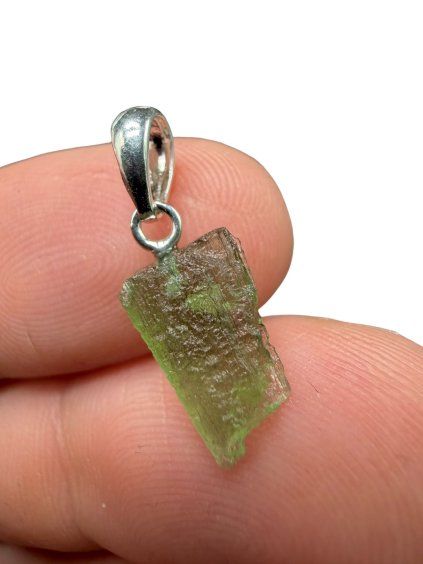 Silber Moldavit Anhänger 0,6g