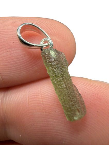 Silber Moldavit Anhänger 0,4g