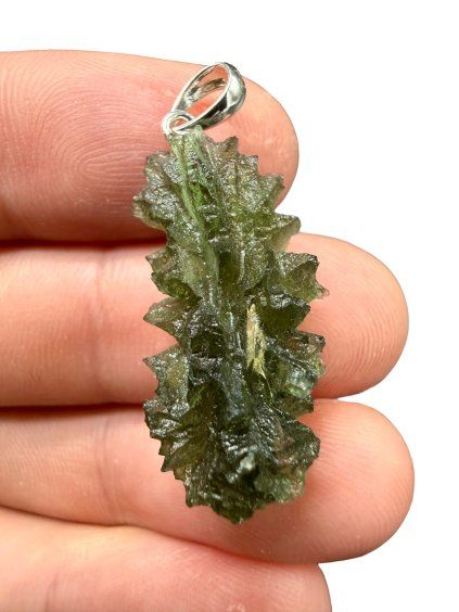 Silver moldavite pendant 3,46g