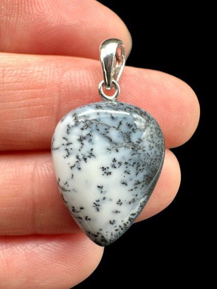 Silberanhänger aus dendritischem Opal
