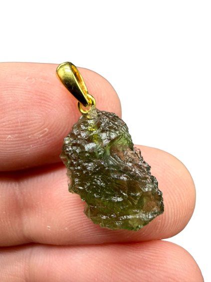 Gold-plated moldavite pendant 1,4g