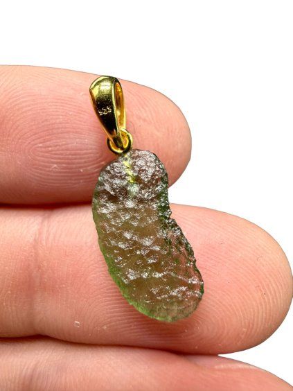 Gold-plated moldavite pendant 0,87g