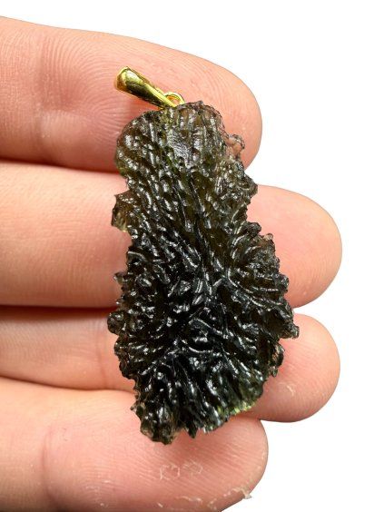 Gold-plated moldavite pendant 6g