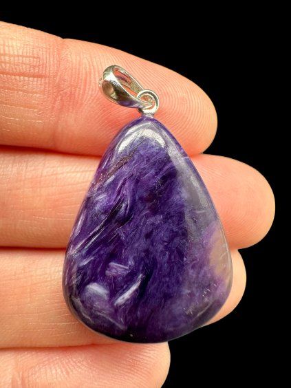 Silver pendant made of charoite
