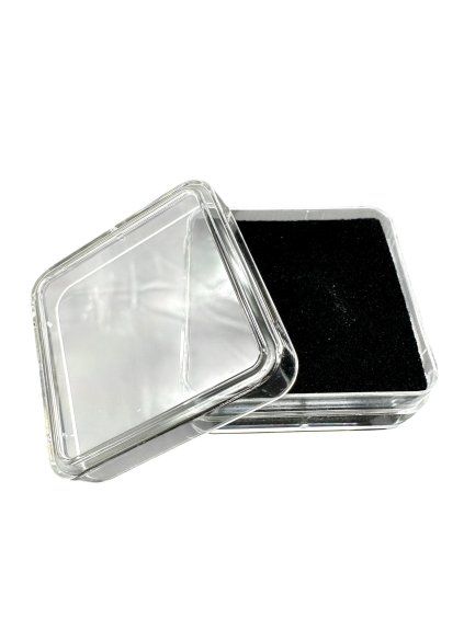 Black square box for mineral samples