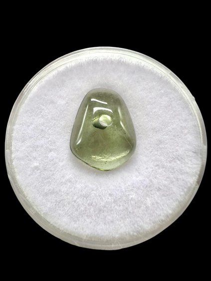 Moldavit-Perle mit gebohrtem Loch