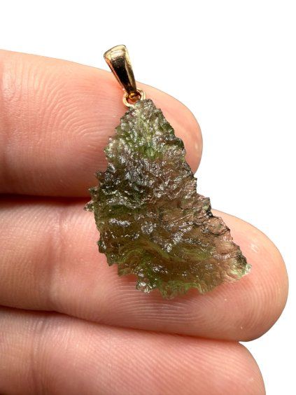 Moldavite pendant plated with rose gold 1,33g