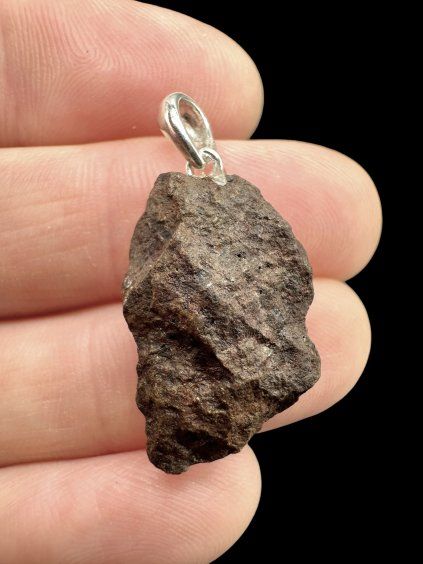 Silver Pendant with NWA X Stony Meteorite 2,9g