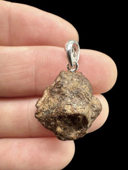 Silver Pendant with NWA X Stony Meteorite 3,2g