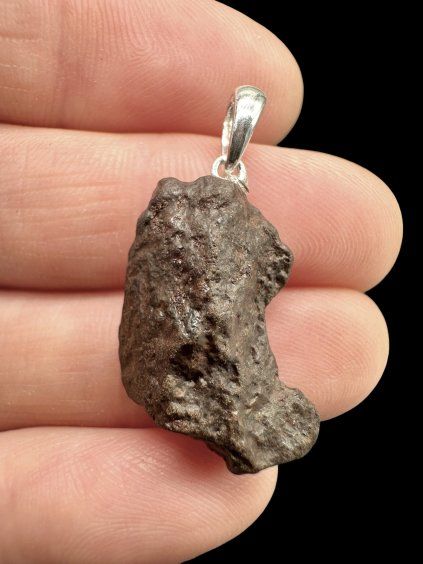 Silver Pendant with NWA X Stony Meteorite 3g