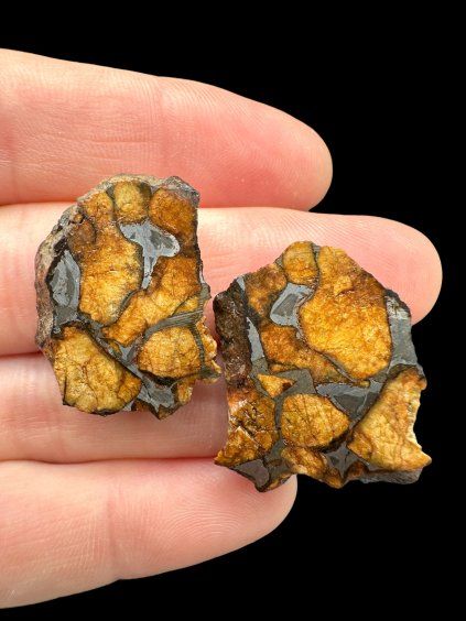 Meteorit Pallasit Sericho – pár 12,6g – Keňa