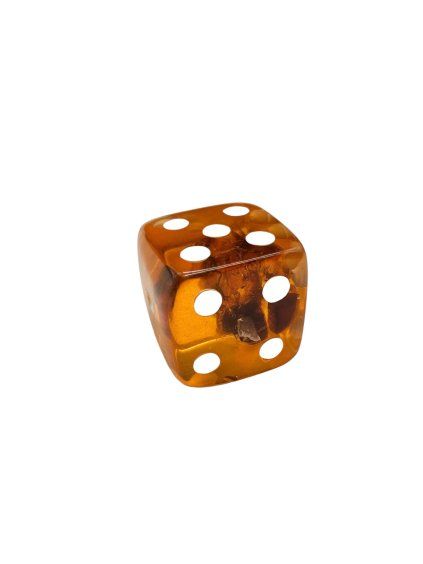 Gaming Die with Genuine Amber – 1 Piece – Random choice
