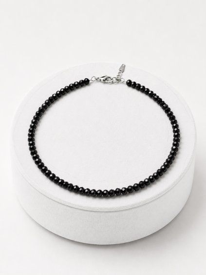 Spinel bracelet – Faceted 2 mm Beads – 925 Silver Clasp