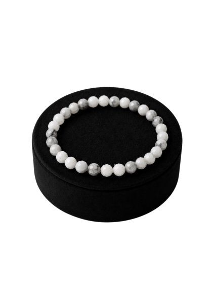 Armband aus Howlit 5 mm – Facettierte Perlen