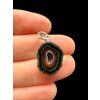 Silver pendant from Tabasco Agate Geode