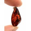 Silver amber pendant