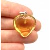 Silver amber pendant