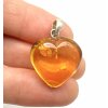Silver amber pendant