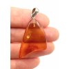 Silver amber pendant