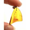 Silver amber pendant