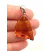 Silver amber pendant