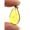 Silver amber pendant