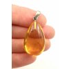 Silver amber pendant