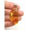 Silver amber pendant
